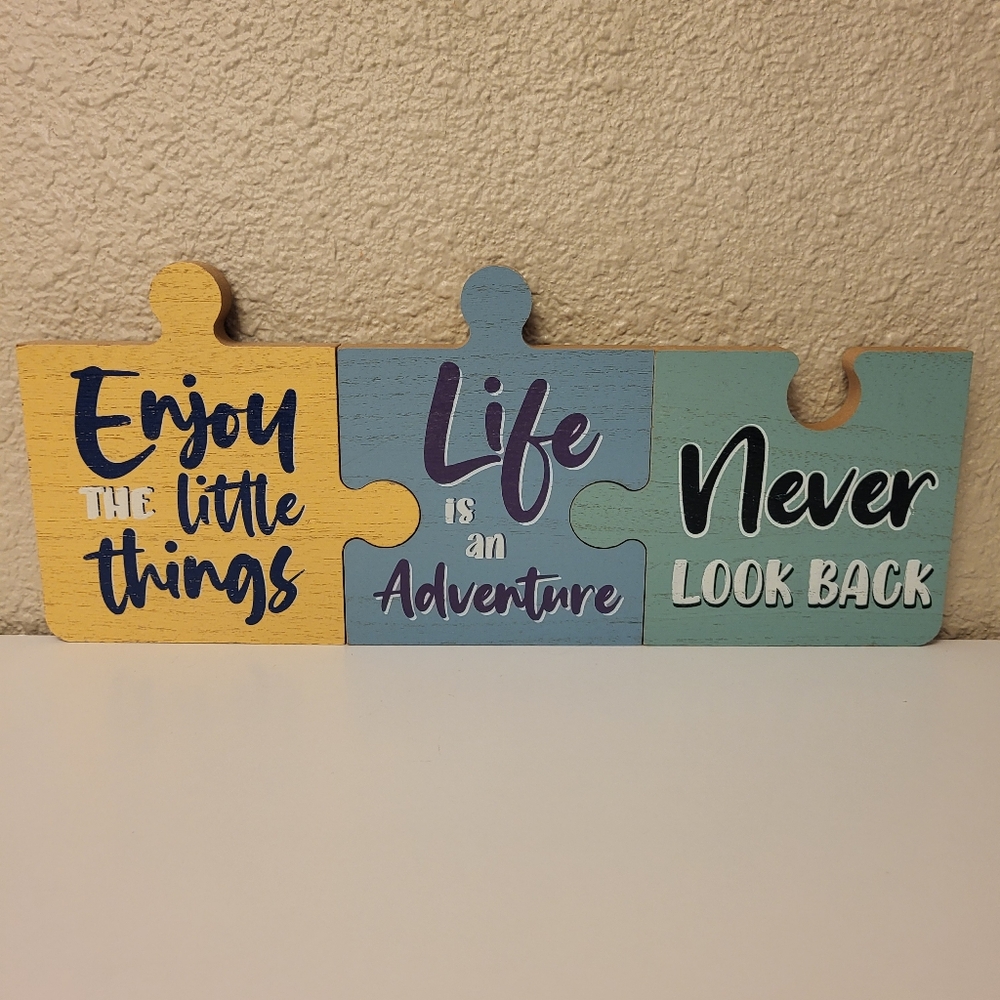 Greenbrier International, Inc. Puzzle Piece Home Decor Signs